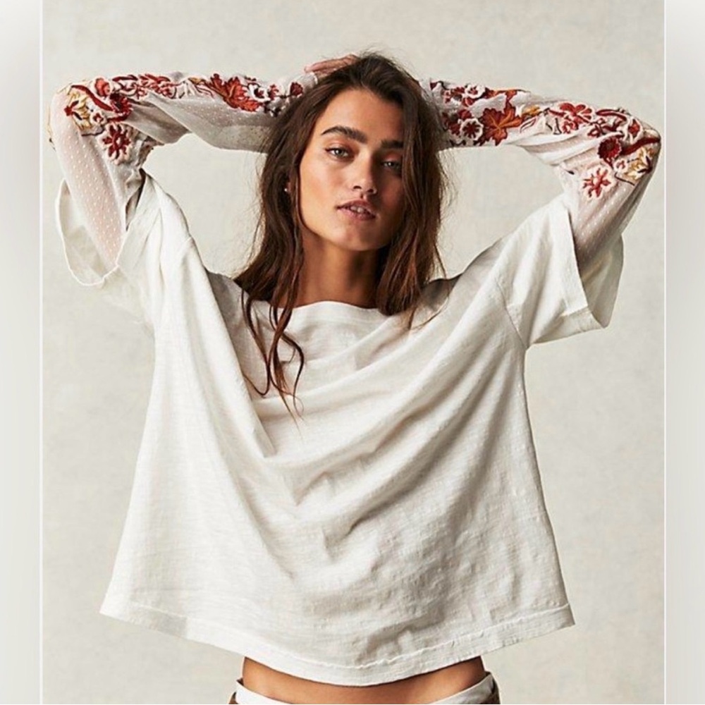 NWOT Free People Gardner Tee